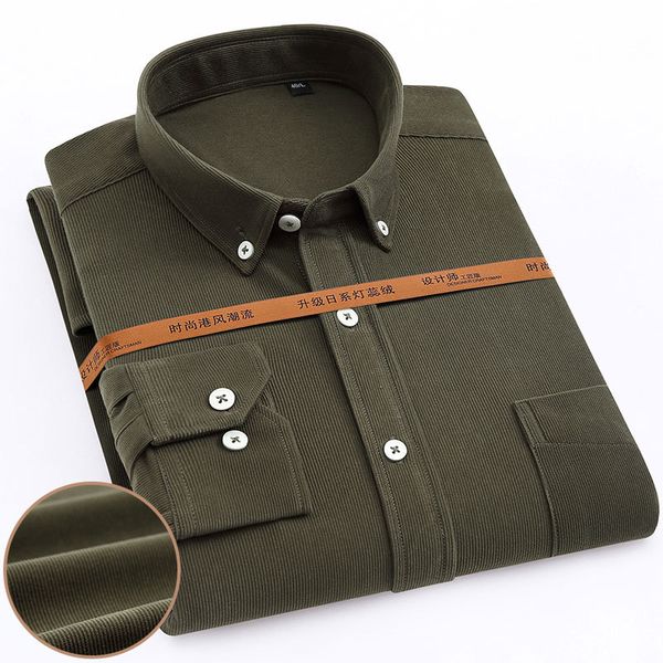men's corduroy long sleeve casual shirt single pocket new fashion solid color regular fit soft touch button-down collar shirt c1211, White;black
men's corduroy long sleeve casual shirt single pocket new fashion solid color regular fit soft touch button-down collar shirt c1211, White;black