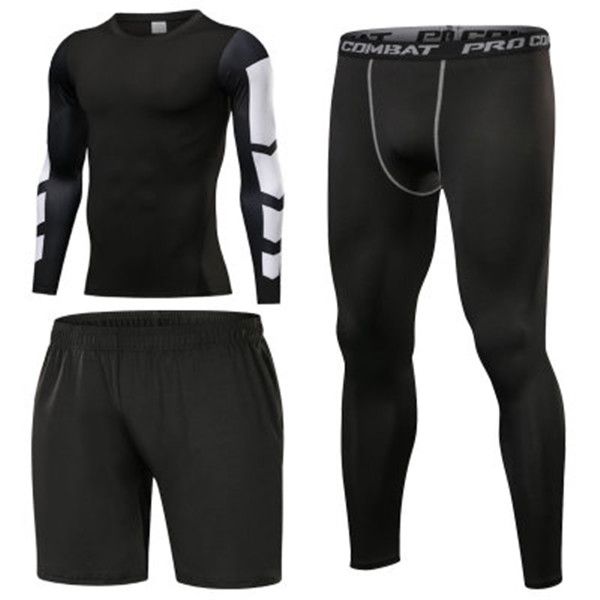 running sets basketball jerseys sport set gym jogging underwear compression fitness male 3 pcs quick-drying tights track suit, Black;blue
running sets basketball jerseys sport set gym jogging underwear compression fitness male 3 pcs quick-drying tights track suit, Black;blue