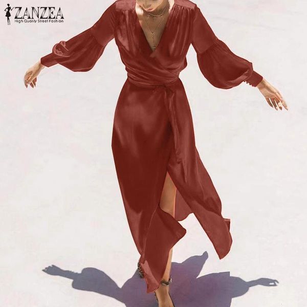 2020 spring long puff sleeve sundress zanzea elegant wrap dress women solid v neck high split bandage long maxi vestidos1, Black;gray
2020 spring long puff sleeve sundress zanzea elegant wrap dress women solid v neck high split bandage long maxi vestidos1, Black;gray