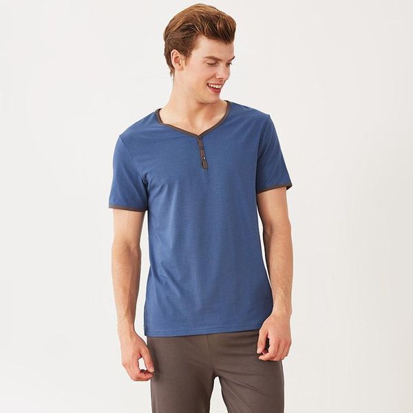 men's pajamas set summer short-sleeve + long pants 100% cotton nightwear home wear suits simple fashion sleepwear for men1, Black;brown
men's pajamas set summer short-sleeve + long pants 100% cotton nightwear home wear suits simple fashion sleepwear for men1, Black;brown