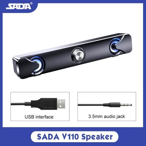sada v110 speaker bar 3.5mm audio cable wired computer sound bar with led light usb powered mini speaker for tv pc lap
sada v110 speaker bar 3.5mm audio cable wired computer sound bar with led light usb powered mini speaker for tv pc lap