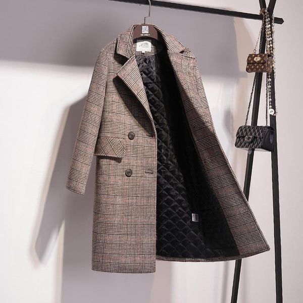 autumn winter women outerwear mid-long jackets woolen and blend coats plaid cotton padded outerwear koran style female jackets, Black
autumn winter women outerwear mid-long jackets woolen and blend coats plaid cotton padded outerwear koran style female jackets, Black