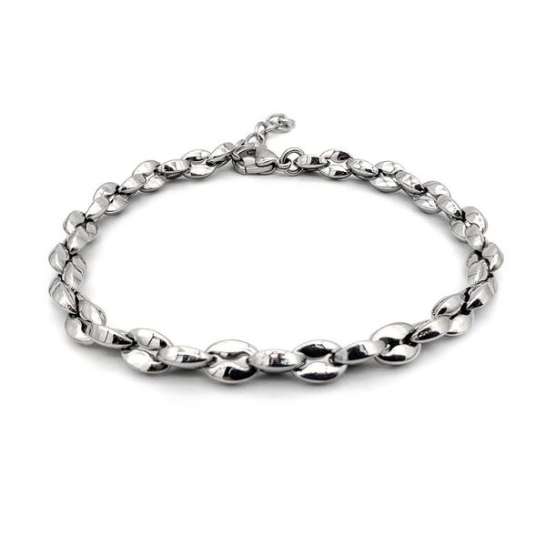 runda fashion men's silvery white stainless steel bracelet cuban chain boyfriend holiday gift, Black 
runda fashion men's silvery white stainless steel bracelet cuban chain boyfriend holiday gift, Black