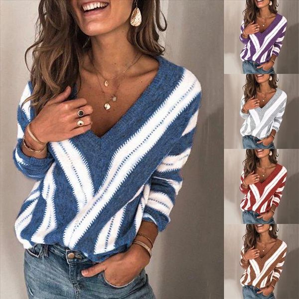 womens striped blouse 2020 spring fashion v neck long sleeve clothes loose knitted batwing sleeve pullover jumper hot, White
womens striped blouse 2020 spring fashion v neck long sleeve clothes loose knitted batwing sleeve pullover jumper hot, White