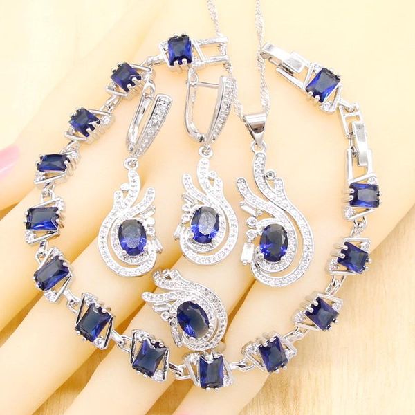 royal blue crystal silver color jewelry sets for women bracelet drop earrings necklace pendant ring birthday gift
royal blue crystal silver color jewelry sets for women bracelet drop earrings necklace pendant ring birthday gift