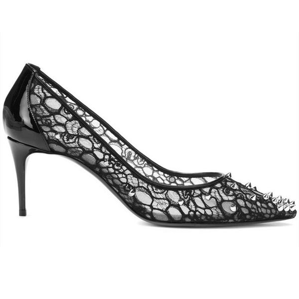 of rivets metal studs pointed to lace pumps celebrity women low cut marriage shoes summer high heels f6s5, Black
of rivets metal studs pointed to lace pumps celebrity women low cut marriage shoes summer high heels f6s5, Black