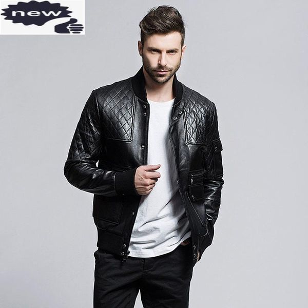 retro slim fit sheepskin genuine leather men jacket stand collar coat male motorcycle chaquetas de cuero hombre, Black
retro slim fit sheepskin genuine leather men jacket stand collar coat male motorcycle chaquetas de cuero hombre, Black