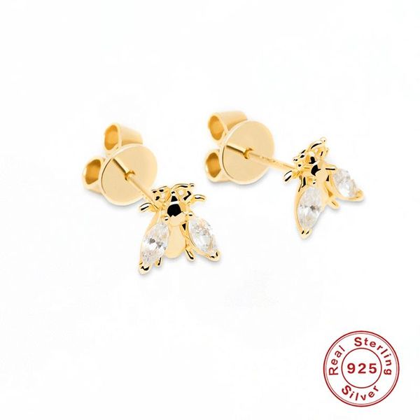 stud canner 925 sterling silver small cute mini bee cz zircon earrings for women gold color piercing earings jewelry pendientes, Golden;silver
stud canner 925 sterling silver small cute mini bee cz zircon earrings for women gold color piercing earings jewelry pendientes, Golden;silver