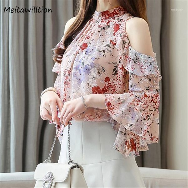 women chiffon blouse shirt 2020 casual short sleeve turtleneck shirts elegant ruffled off shoulder floral print 1, White
women chiffon blouse shirt 2020 casual short sleeve turtleneck shirts elegant ruffled off shoulder floral print 1, White