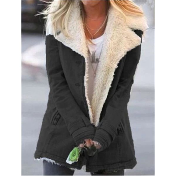 women fur collar outerwear fashion trend long sleeve button thicken plush jackets designer female winter warm casual loose fleece outerwear, Black;brown
women fur collar outerwear fashion trend long sleeve button thicken plush jackets designer female winter warm casual loose fleece outerwear, Black;brown