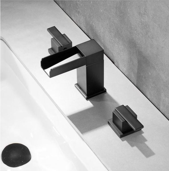 bathroom sink faucets waterfall brass faucet luxury cold water basin mixer tap double handle three holes black
bathroom sink faucets waterfall brass faucet luxury cold water basin mixer tap double handle three holes black