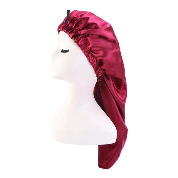 solid polyester elastic women satin extra long bonnet sleeping cap with button folding satin elastic buckle long barrel cap1, Blue;gray
solid polyester elastic women satin extra long bonnet sleeping cap with button folding satin elastic buckle long barrel cap1, Blue;gray