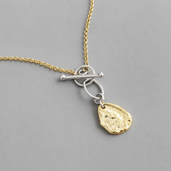 100% 925 sterling silver irregular pendants necklaces for women simple double color necklace chain friends gift jewelry q0531
100% 925 sterling silver irregular pendants necklaces for women simple double color necklace chain friends gift jewelry q0531