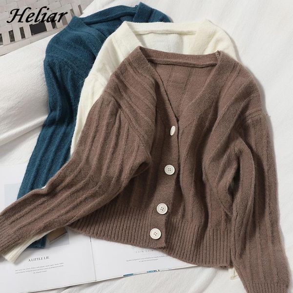 women's knits & tees heliar vintage loose female button knitwear sweater for women v-neck long sleeve cardigans pull femme stripes sol, White
women's knits & tees heliar vintage loose female button knitwear sweater for women v-neck long sleeve cardigans pull femme stripes sol, White
