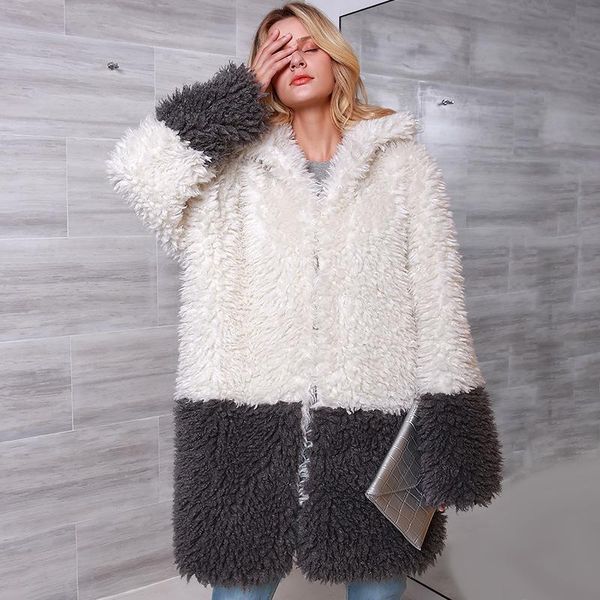 women's fur & faux long coat women 2021 patchwork jacket warm thick fashion loose plush ladies winter fluffy, Black
women's fur & faux long coat women 2021 patchwork jacket warm thick fashion loose plush ladies winter fluffy, Black