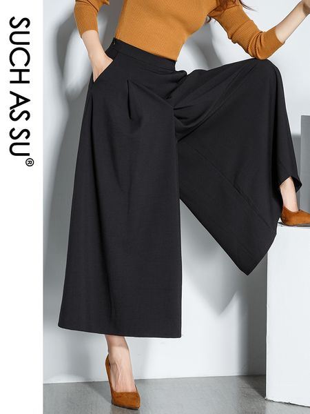 such as su autumn winter ankle-length trousers for women black high waist wide leg pants s-3xl size loose office lady pants 201103, Black;white
such as su autumn winter ankle-length trousers for women black high waist wide leg pants s-3xl size loose office lady pants 201103, Black;white