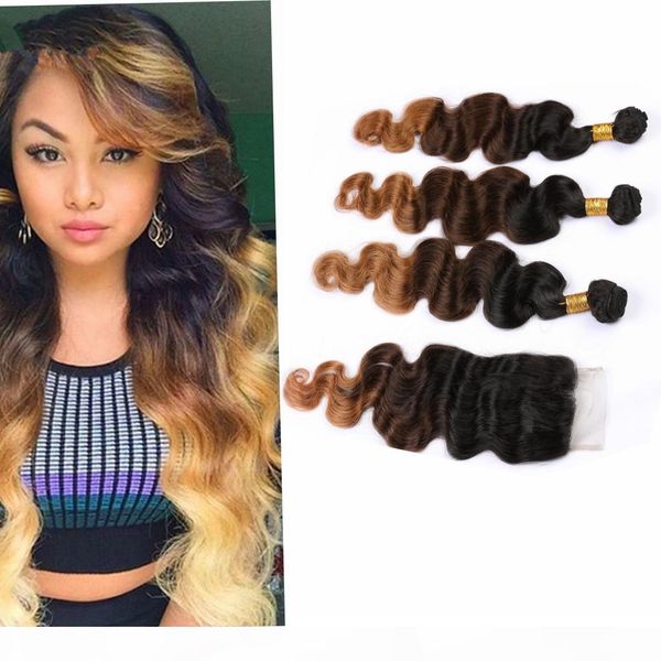 ombre 3tones brazilian unprocessed hair bundles with closure 4" * 4" bundle closure body wave with body wave ombre hair #1b #4 #27, Black;brown
ombre 3tones brazilian unprocessed hair bundles with closure 4" * 4" bundle closure body wave with body wave ombre hair #1b #4 #27, Black;brown
