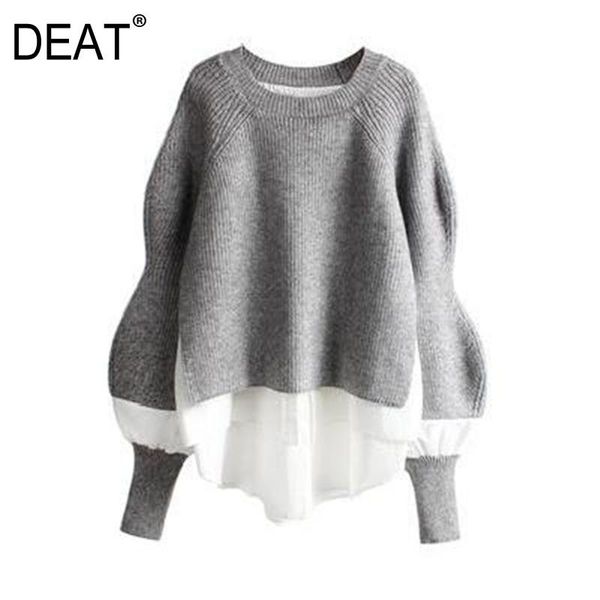 deat new 2021 spring autumn new fashion tide splicing long sleeve round neck knitted loose women's pullover sweater 7b0020, White;black
deat new 2021 spring autumn new fashion tide splicing long sleeve round neck knitted loose women's pullover sweater 7b0020, White;black
