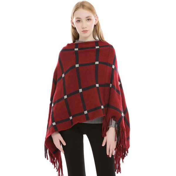 winter clothes women sweater v-neck elegant fashion tassel cape knitting shawl lady batwing sleeve england style plaid cloaks, White;black
winter clothes women sweater v-neck elegant fashion tassel cape knitting shawl lady batwing sleeve england style plaid cloaks, White;black