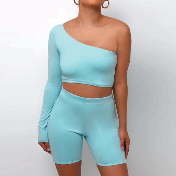 running sets solid asymmetrical 2 piece women tracksuit crop +elastic bike shorts sporty matching suits, Black;blue
running sets solid asymmetrical 2 piece women tracksuit crop +elastic bike shorts sporty matching suits, Black;blue
