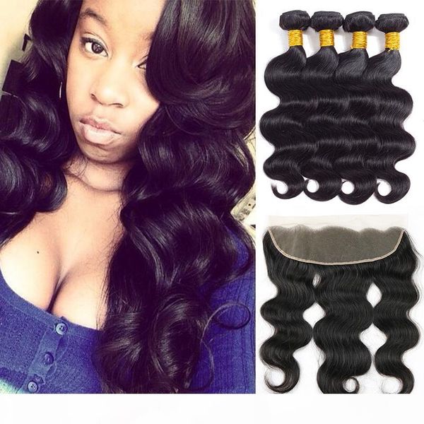 new arrival malaysian body wave hair bundles with ear to ear lace frontal peruvian brazilian virgin hair straight weaves closure with 4 pcs, Black
new arrival malaysian body wave hair bundles with ear to ear lace frontal peruvian brazilian virgin hair straight weaves closure with 4 pcs, Black