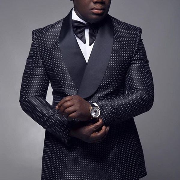 black checkered dots men suits with double breasted for wedding slim fit groom tuxedo two piece set jacket pants fashion 201123, White;black
black checkered dots men suits with double breasted for wedding slim fit groom tuxedo two piece set jacket pants fashion 201123, White;black