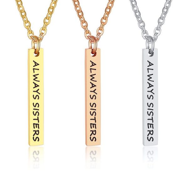 fashion accessory titanium steel corrosion always sisters fashion necklace with pendant, Silver
fashion accessory titanium steel corrosion always sisters fashion necklace with pendant, Silver