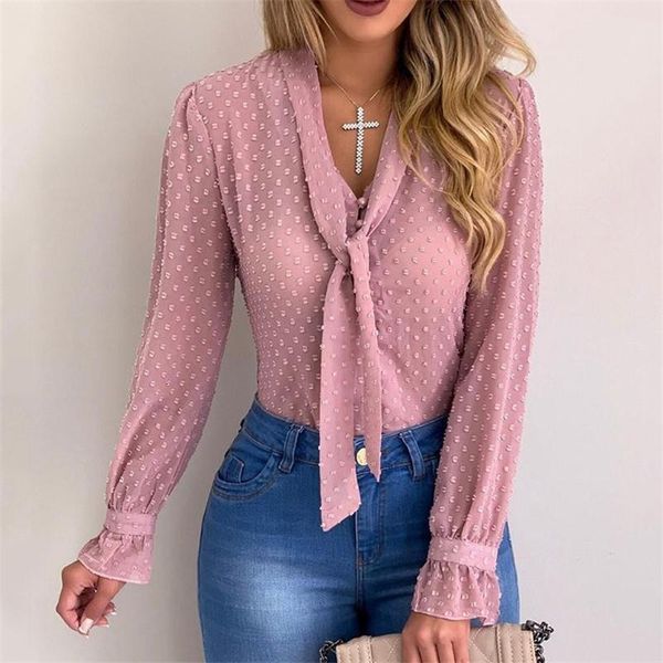 womens and blouses elegant long sleeve ol shirt ladies v neck polka dot blusa feminina party transparent classic streetwear, White
womens and blouses elegant long sleeve ol shirt ladies v neck polka dot blusa feminina party transparent classic streetwear, White