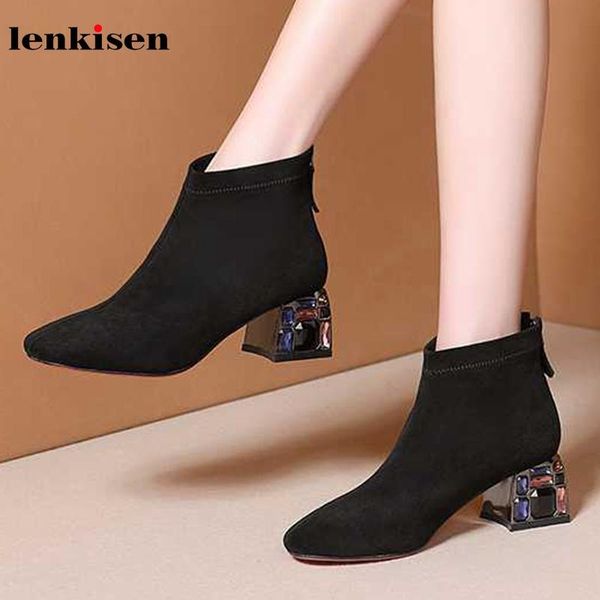 lenkisen breathable cow suede round toe shiny crystal high heels zip office lady winter keep warm women fashion ankle boots l81, Black
lenkisen breathable cow suede round toe shiny crystal high heels zip office lady winter keep warm women fashion ankle boots l81, Black