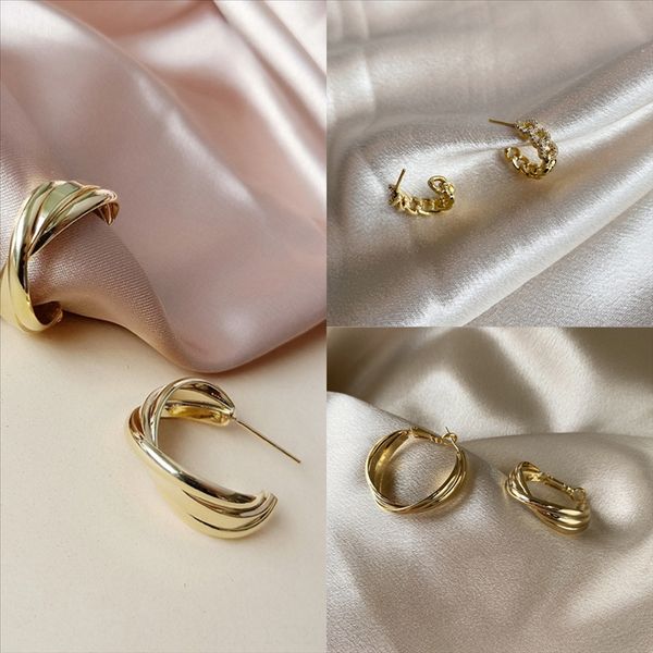 iccp sterling silver unique gold pin delicate earring safety paperclip studs fashion elegant women jewelry designer filled swan, Golden 
iccp sterling silver unique gold pin delicate earring safety paperclip studs fashion elegant women jewelry designer filled swan, Golden