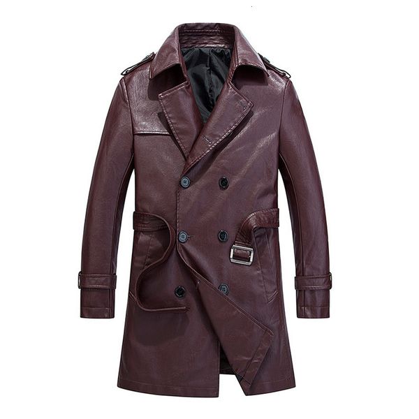 2021 coat of the new high-quality men faux leather long-haul double breasted magro pu coats with m3pw, Black
2021 coat of the new high-quality men faux leather long-haul double breasted magro pu coats with m3pw, Black