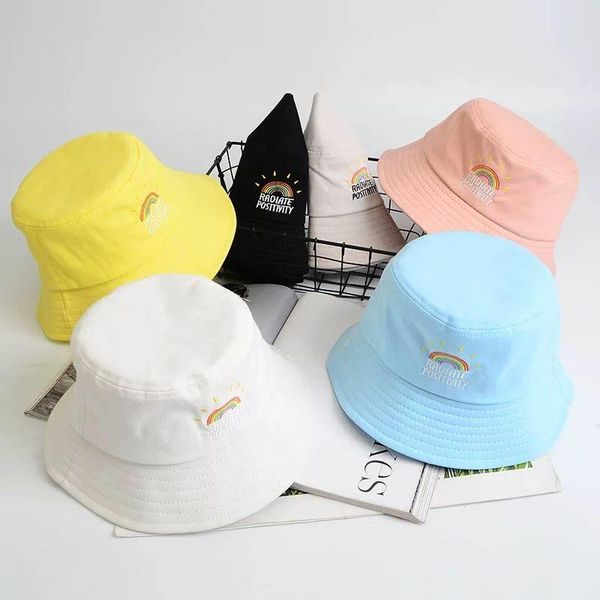 wide brim hats casual rainbow print embroidery bucket hat women girl cotton fashion fisherman caps yellow pink white travel outdoor 2021, Blue;gray
wide brim hats casual rainbow print embroidery bucket hat women girl cotton fashion fisherman caps yellow pink white travel outdoor 2021, Blue;gray