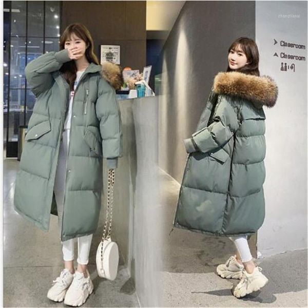 2020 winter new women's thick padded coat mid-length loose large fur collar down padded jacket jackets coat parkas, Black
2020 winter new women's thick padded coat mid-length loose large fur collar down padded jacket jackets coat parkas, Black