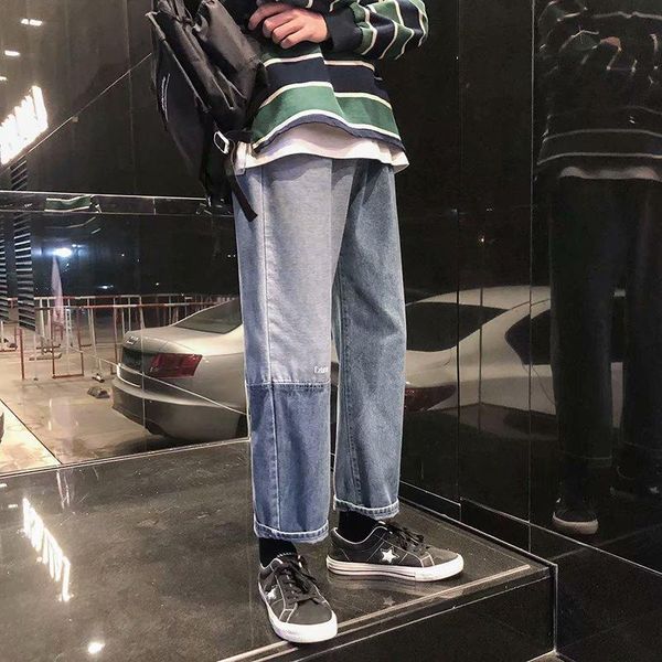 men's jeans prowow 2021 spring men wash splice casual straight trousers male fashion streetwear loose hip hop denim full length pants, Blue
men's jeans prowow 2021 spring men wash splice casual straight trousers male fashion streetwear loose hip hop denim full length pants, Blue