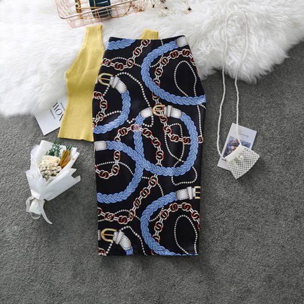women's pencil skirt summer graffiti 2020 new fashion chain print high waist stretch ladies slim skirts large size female falda q1209, Black
women's pencil skirt summer graffiti 2020 new fashion chain print high waist stretch ladies slim skirts large size female falda q1209, Black