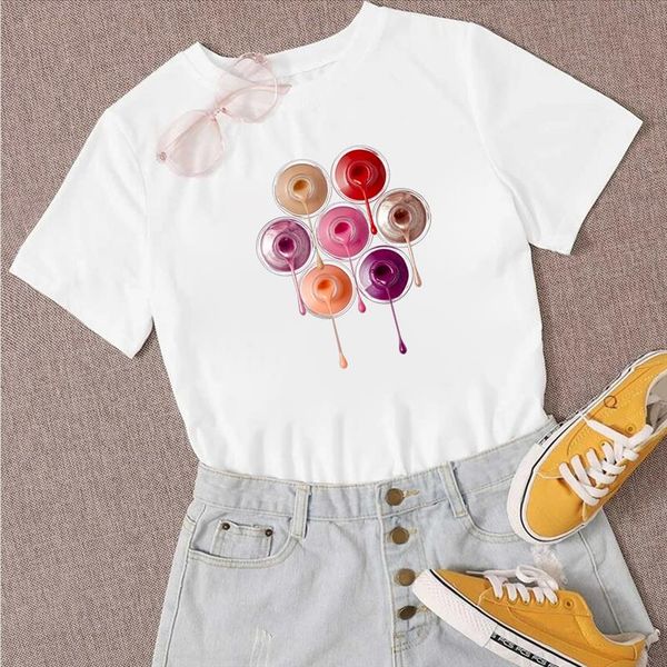 modern girl style t shirt makeup print korean trend fashion short sleeve t shirt women clothing tshirt, White
modern girl style t shirt makeup print korean trend fashion short sleeve t shirt women clothing tshirt, White