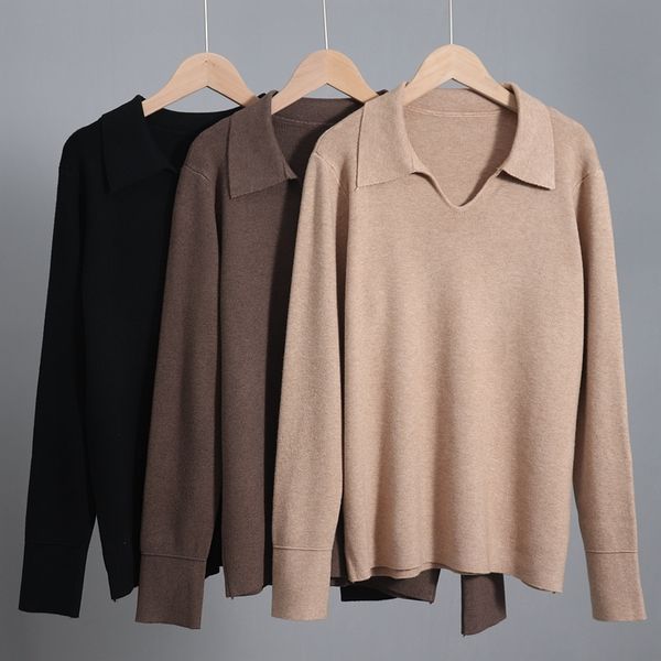 2021 new turn down collar women's sweater autumn winter thick warm pullovers long sleeve female jumper knitted mujer jersey 8o36, White;black
2021 new turn down collar women's sweater autumn winter thick warm pullovers long sleeve female jumper knitted mujer jersey 8o36, White;black