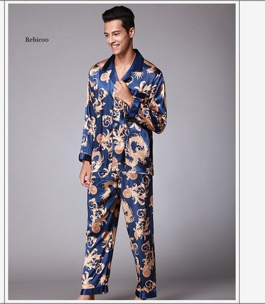 men stain silk pajamas sets o homewear winter pijama man nightgrown sleepwear, Black;brown
men stain silk pajamas sets o homewear winter pijama man nightgrown sleepwear, Black;brown
