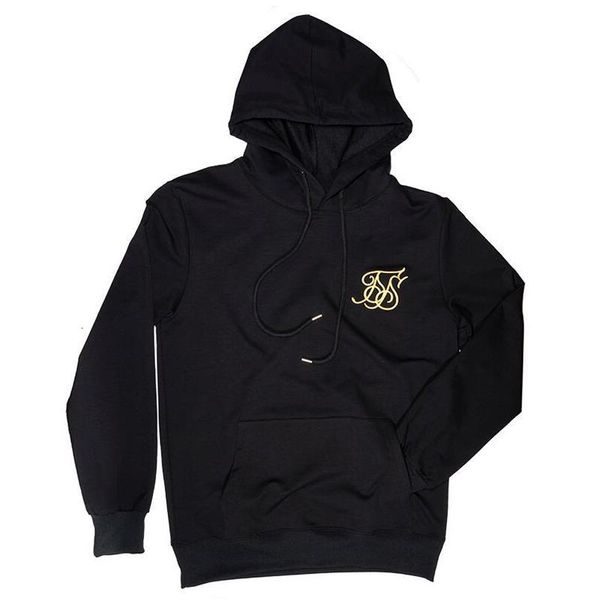 мужская мода kanye west sik silk hoodie мужской хип-хоп вышитые хлопчатобумажные спортивные зала мужская толстовка, Black