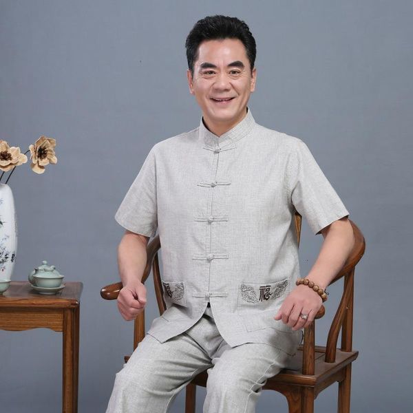 men shirt slim fit short sleeve cotton linen casual shirt summer solid and pant soft sport comfortable clothes, White;black
men shirt slim fit short sleeve cotton linen casual shirt summer solid and pant soft sport comfortable clothes, White;black