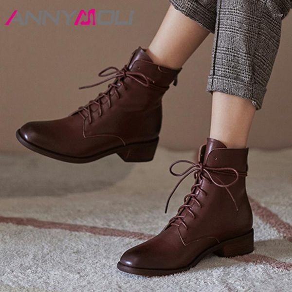 boots annymoli ankle women shoes real leather mid heel lady thick heels zip cross tied short autumn winter brown 421, Black
boots annymoli ankle women shoes real leather mid heel lady thick heels zip cross tied short autumn winter brown 421, Black