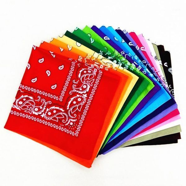 

1pc hip hop multi color paisley bandana headwear hair band scarf neck wrist wrap band headtie square scarf 55cmx55cm f1, Black