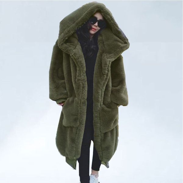 oversized women parka long warm faux fur jacket coats hoodies loose winter coat outwear feminino t200506, Black
oversized women parka long warm faux fur jacket coats hoodies loose winter coat outwear feminino t200506, Black