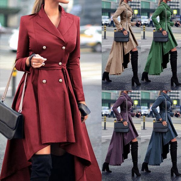windbreaker trench coat for women lapel long sleeve coat double button belt irregular windbreaker coat 3, Tan;black
windbreaker trench coat for women lapel long sleeve coat double button belt irregular windbreaker coat 3, Tan;black