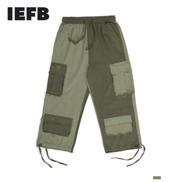 iefb trend color block patchwork casual pants for men 2021 spring new drawstring elastic waist wide leg workwear trousers, Black
iefb trend color block patchwork casual pants for men 2021 spring new drawstring elastic waist wide leg workwear trousers, Black