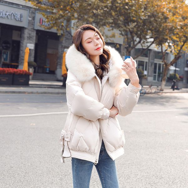 down cotton jacket women's short 2020 winter new fashion big fur collar loose padded coat korean thick ket female outwear 46, Black
down cotton jacket women's short 2020 winter new fashion big fur collar loose padded coat korean thick ket female outwear 46, Black