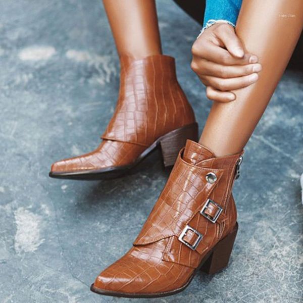 2020 large sizes 48 square heels pointed toe buckles ankle boot winter shoes woman boots female1, Black
2020 large sizes 48 square heels pointed toe buckles ankle boot winter shoes woman boots female1, Black
