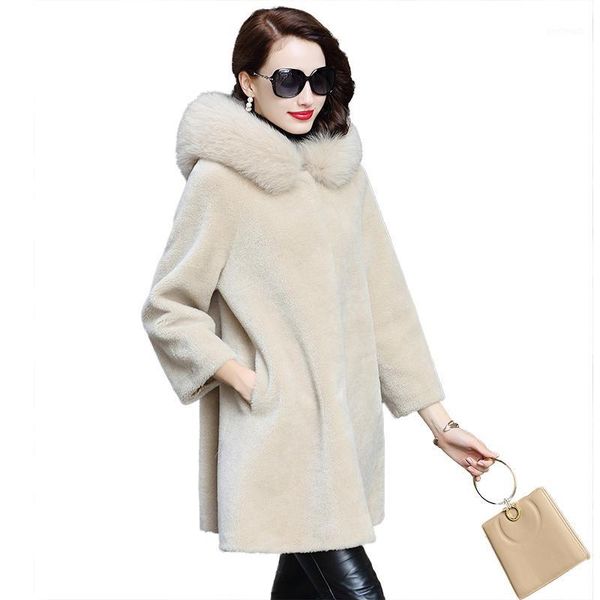 women's fur & faux autumn winter coat women clothes 2021 real hooded wool jacket korean sheep shearling suede lining zt8691, Black
women's fur & faux autumn winter coat women clothes 2021 real hooded wool jacket korean sheep shearling suede lining zt8691, Black