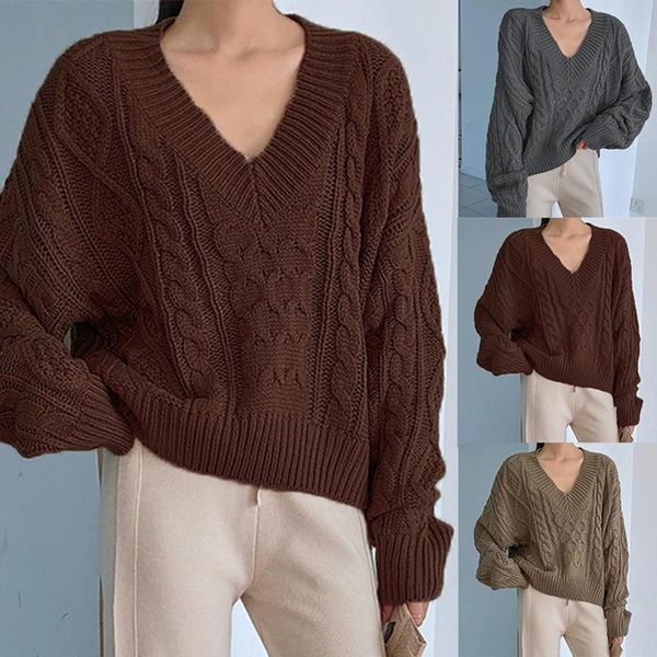 women's fashion solid color linen pattern v-neck long sleeve pullover knit sweater, White;black
women's fashion solid color linen pattern v-neck long sleeve pullover knit sweater, White;black