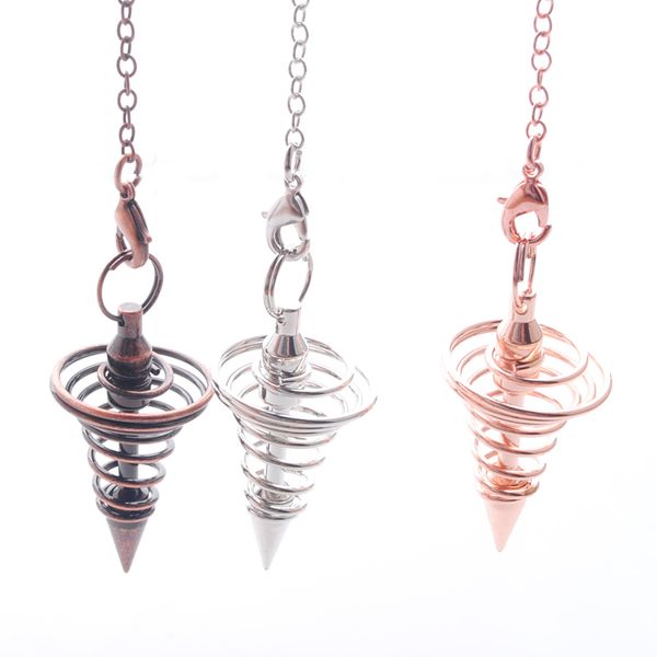 dowsing spiral cone pendants rose gold antique silvers pyramid pendule reiki amulet pendulum pendulo radiestesia pendulums chain dbn397, Silver
dowsing spiral cone pendants rose gold antique silvers pyramid pendule reiki amulet pendulum pendulo radiestesia pendulums chain dbn397, Silver